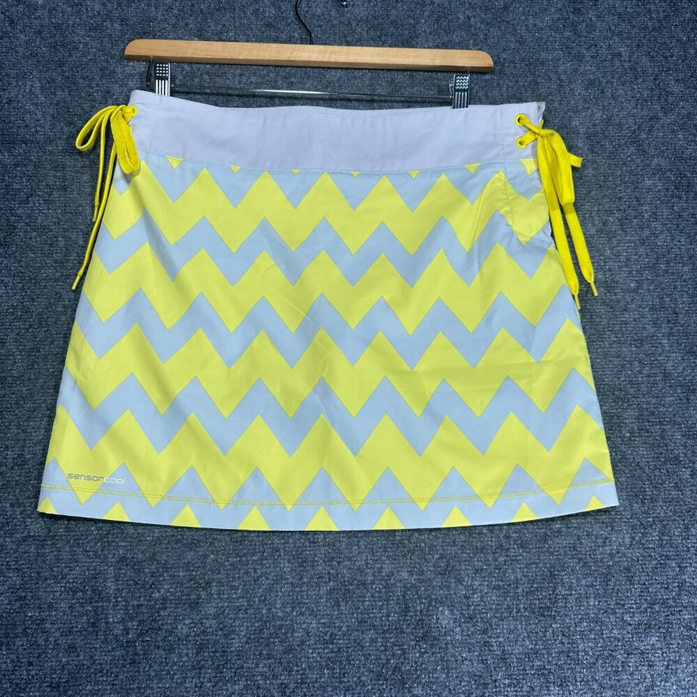 Ping Skort Womens Medium Sensor Cool Pull On Golf Tennis Tie Sides Yellow Gray